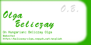 olga beliczay business card